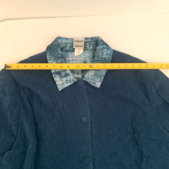 NWT Christine Thomson Modern Quilted Shirt Jacket Dark Teal Plus Size 2X - Picture 14 of 16